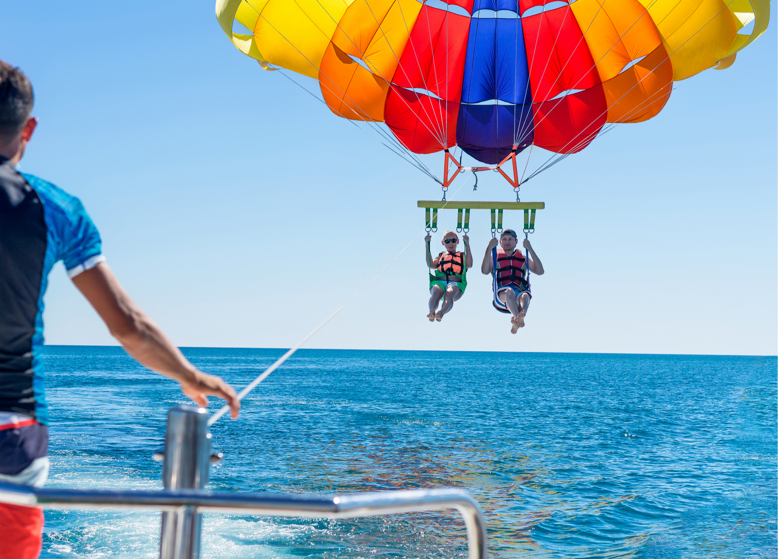 a couple parasailing in myrtle beach