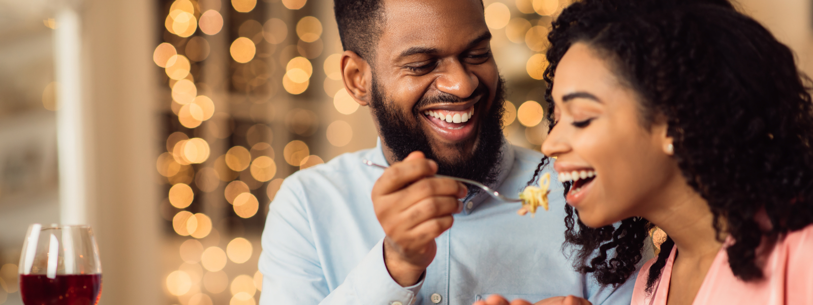 a couple enjoying a meal