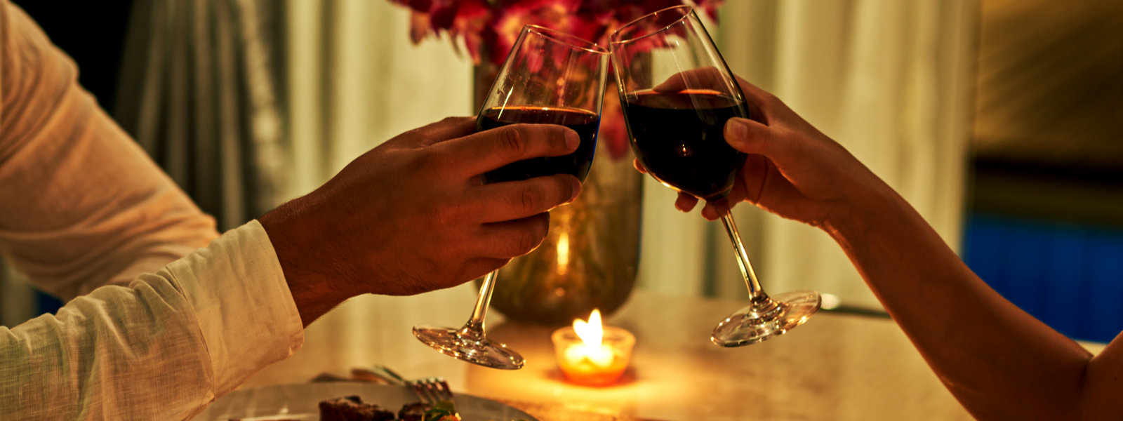 a couple enjoying wine