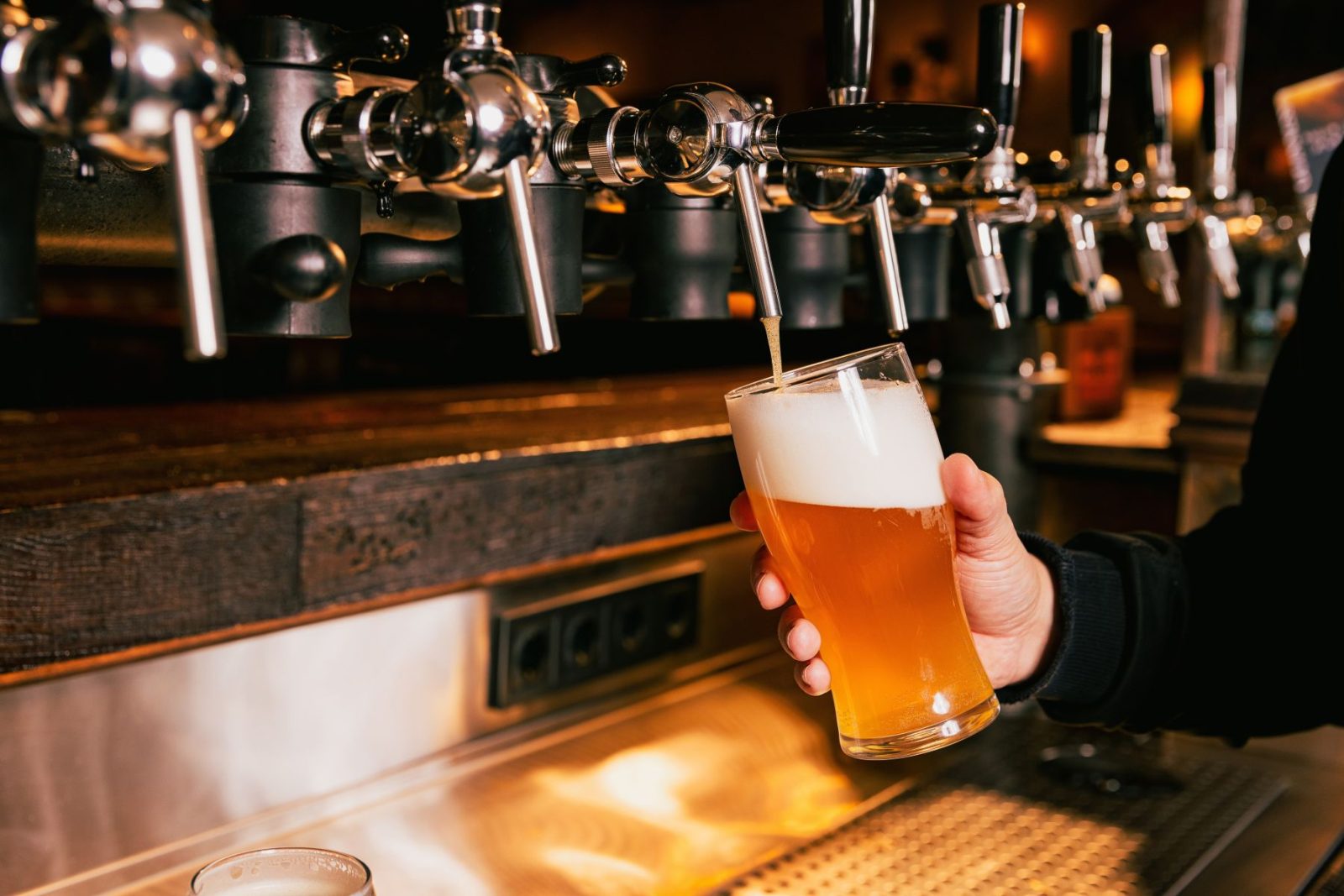 Pouring a craft beer